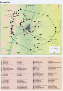 Figure 4: Map of Fortress Metz and Surrounding Forts
