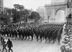 eterans of World War I parade down 5th Avenue in New York City on Sept. 10, 1919. The parade was held to honor General John J. Pershing and an estimated 25,000 soldiers from the American Expeditionary Force, almost one year after the official end to the war.